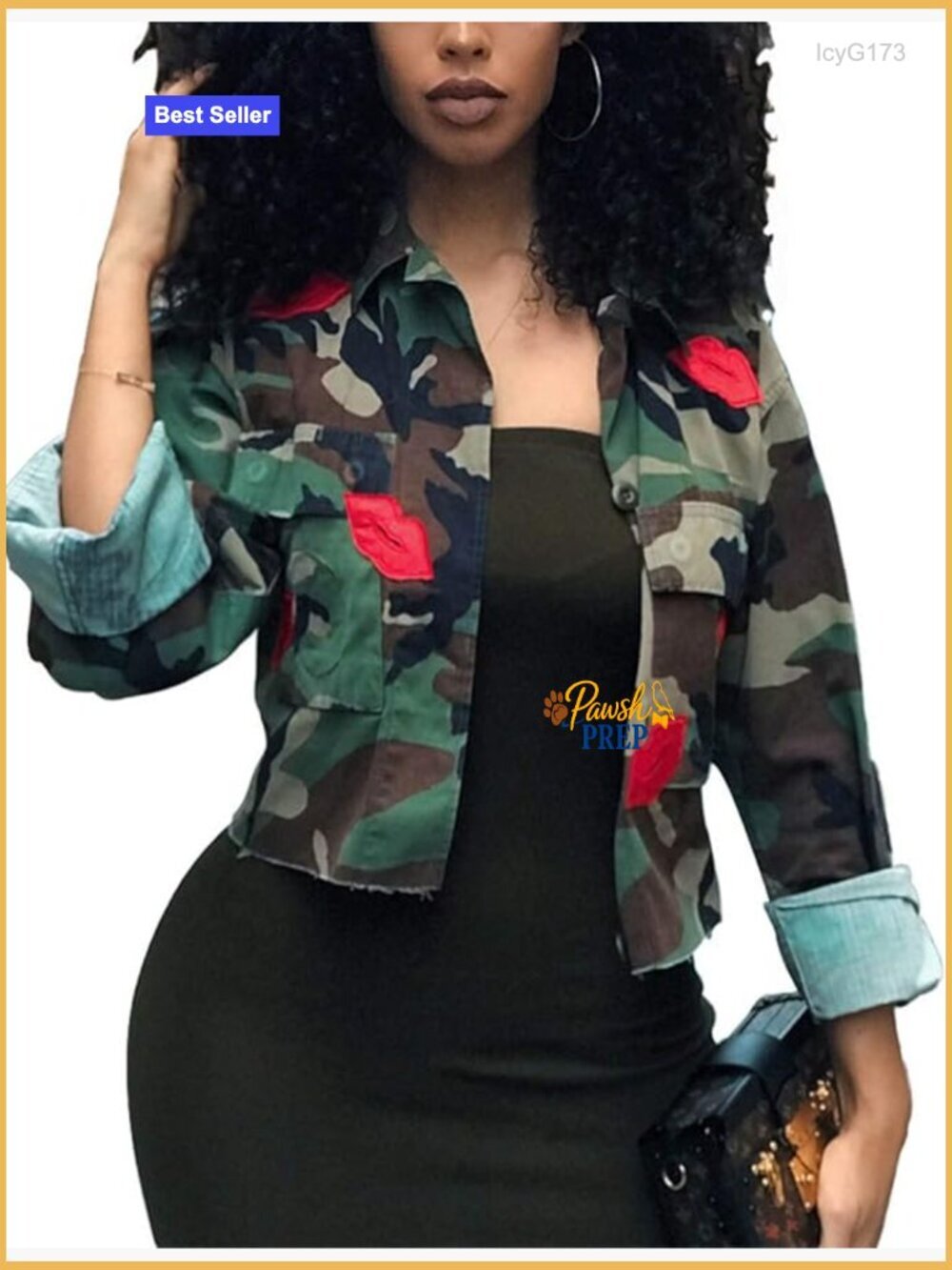 Classic Lightweight Long Sleeve Camo Short Jacket with Pockets